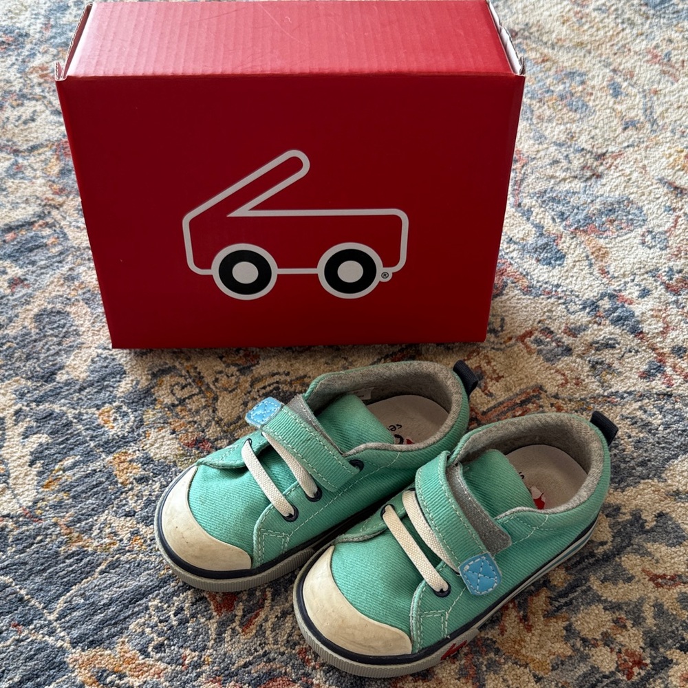 See Kai Run Teal Canvas Kids Sneakers